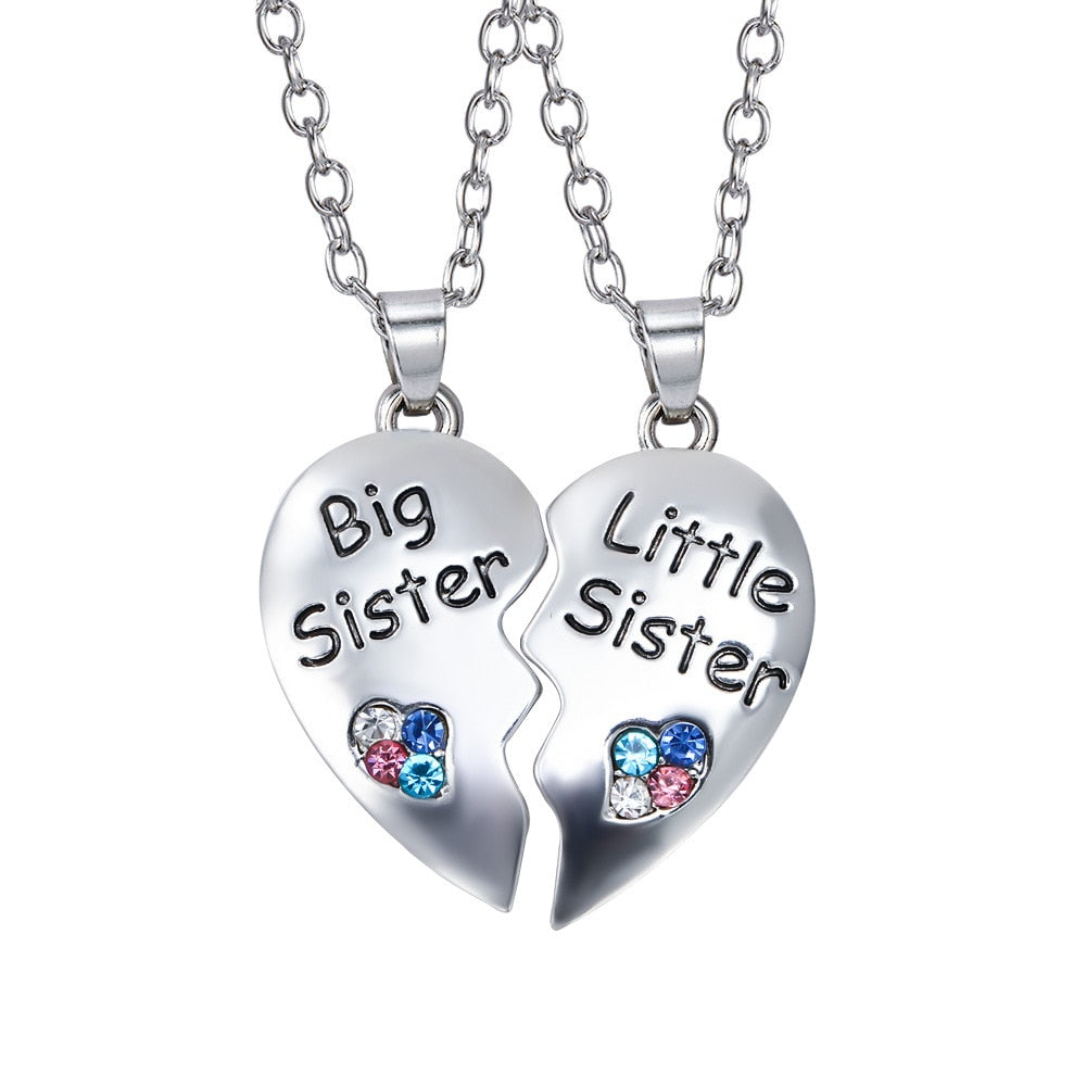 Dainty Necklace,2 Pcs/set Letter Carved Sister Love Heart Pendant  Friendship Matching Necklaces | Fruugo NO